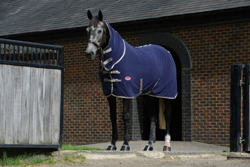 WeatherBeeta Anti-Static Combo Neck Fleece Cooler (No Fill) in Navy with Red/Silver Trim