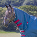 Shires Tempest Original Turnout Neck Cover (0g Lite) in Navy Forest - On Horse TEAL