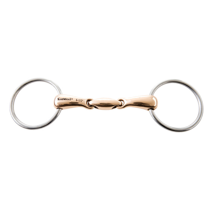 JP Korsteel Stainless Steel Copper Mouth Oval Link Loose Ring Snaffle Bit