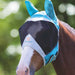 Fly Guard Pro by Shires Fine Mesh Fly Mask With Ears in Teal - On Horse